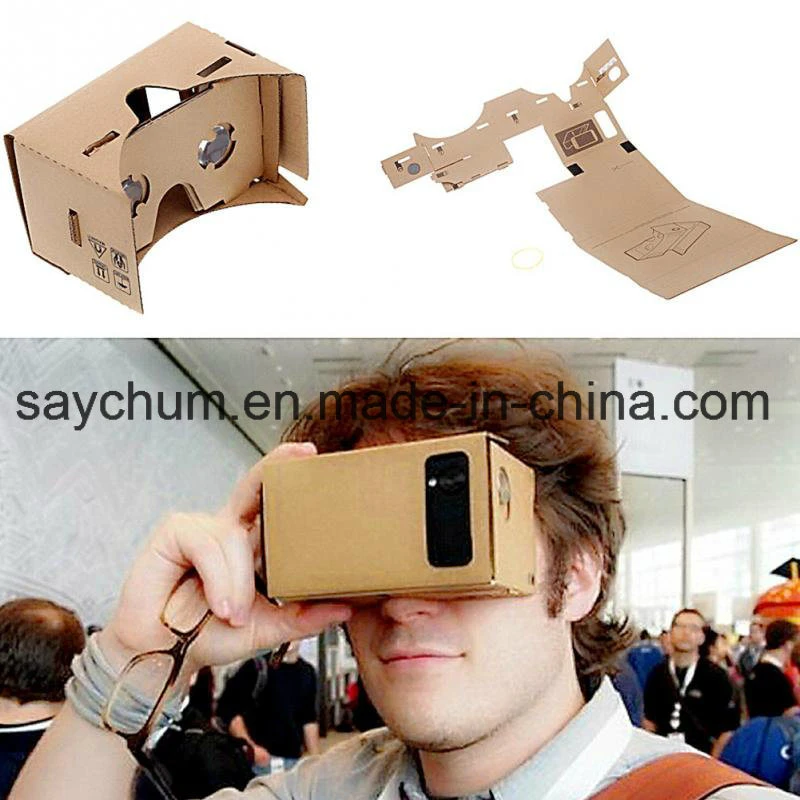 Custom Logo DIY Google Cardboard Virtual Reality Vr Mobile Phone 3D Viewing Glasses for 5.0&quot; Screen