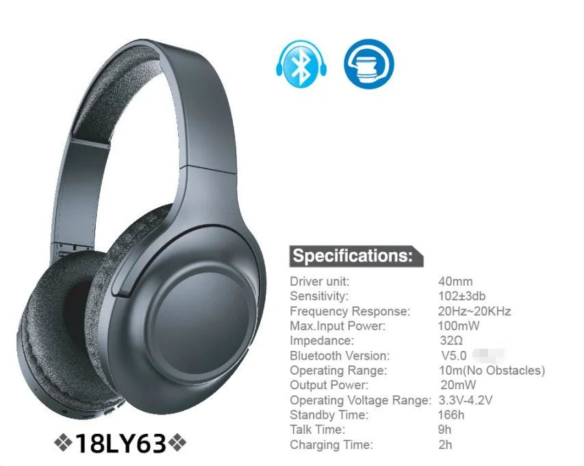 Bluetooth Over Ear Stretchable Headband Headphone About 20 Hours Playtime