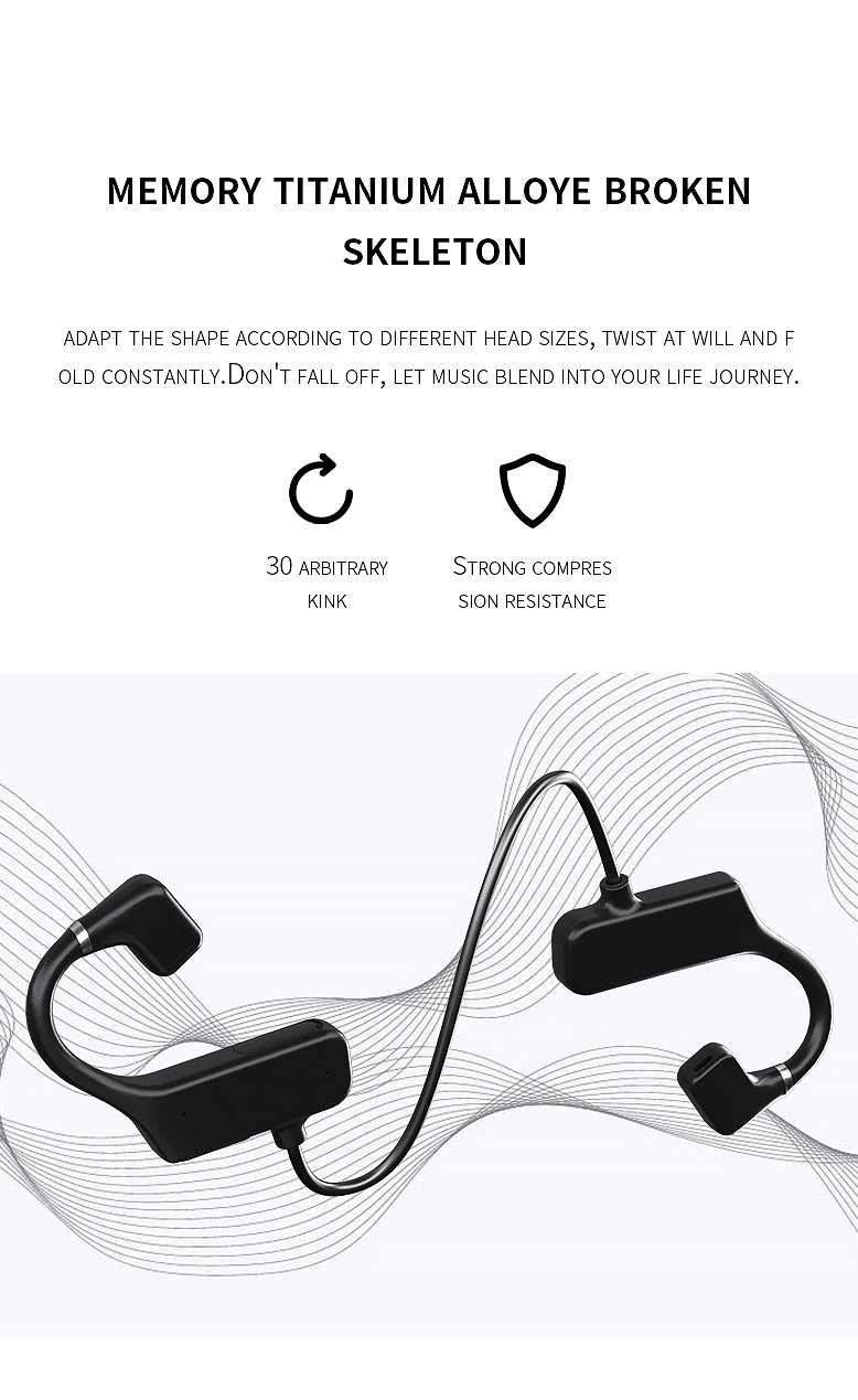 Ear Hook Neckband Sound Stereo Bluetooth Waterproof Bt Wireless Sport Bone Conduction Headphones Earphones