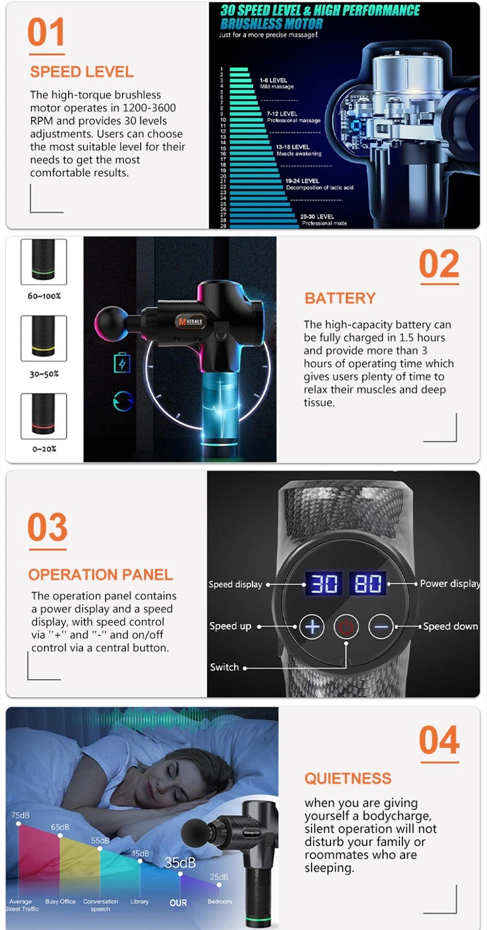 Portable Massager Display Electric Vibration New Mini Massage Gun