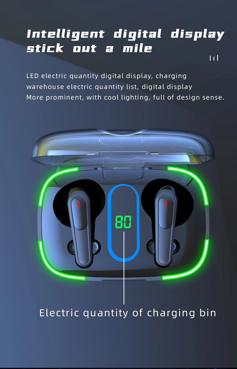 Tws Gaming Headset No Delay Earphone True Wireless Earbuds Noise Cancelling LED Display Stereo Earbuds PRO70 Audifonos