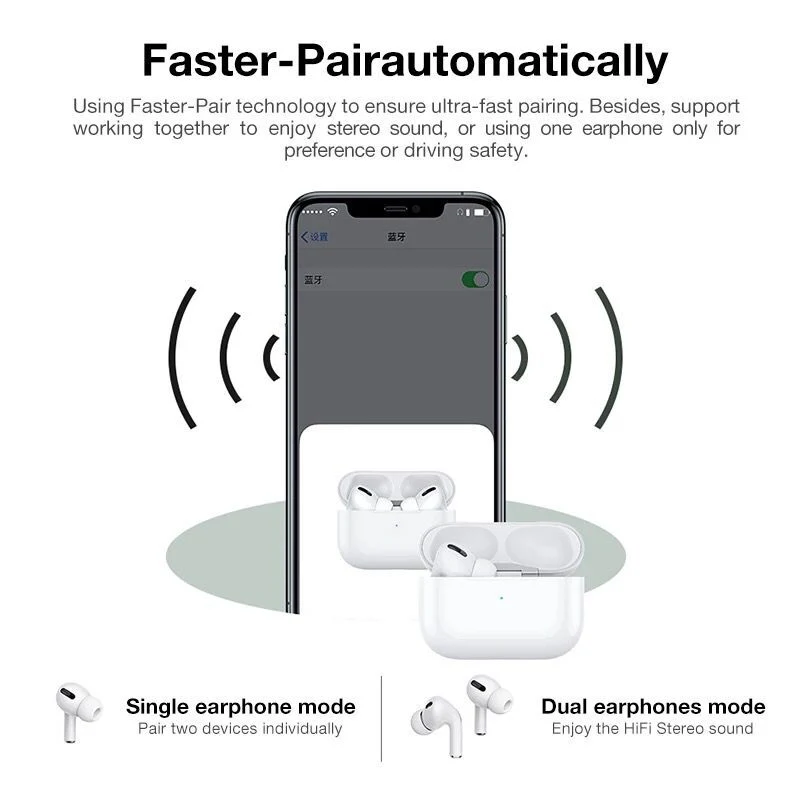 Tws Earphone Bluetooth in-Ear Earbuds Noise Canceling Wireless Charging Earphone