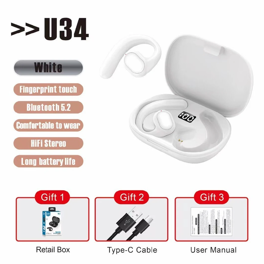 Open Ear Bt 5.3 Enc Smart Sports Tws Earbuds Game Earphone Headphones Wireless Headset