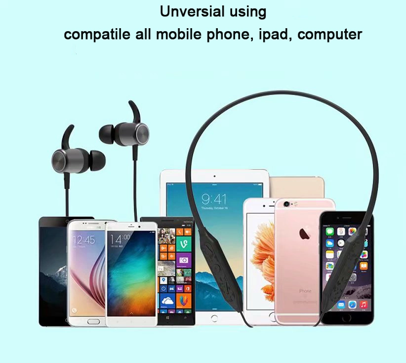 Metal Housing Best Comfortable Fitting Neckband Style Sport Bluetooth Earphone with TF Card Play