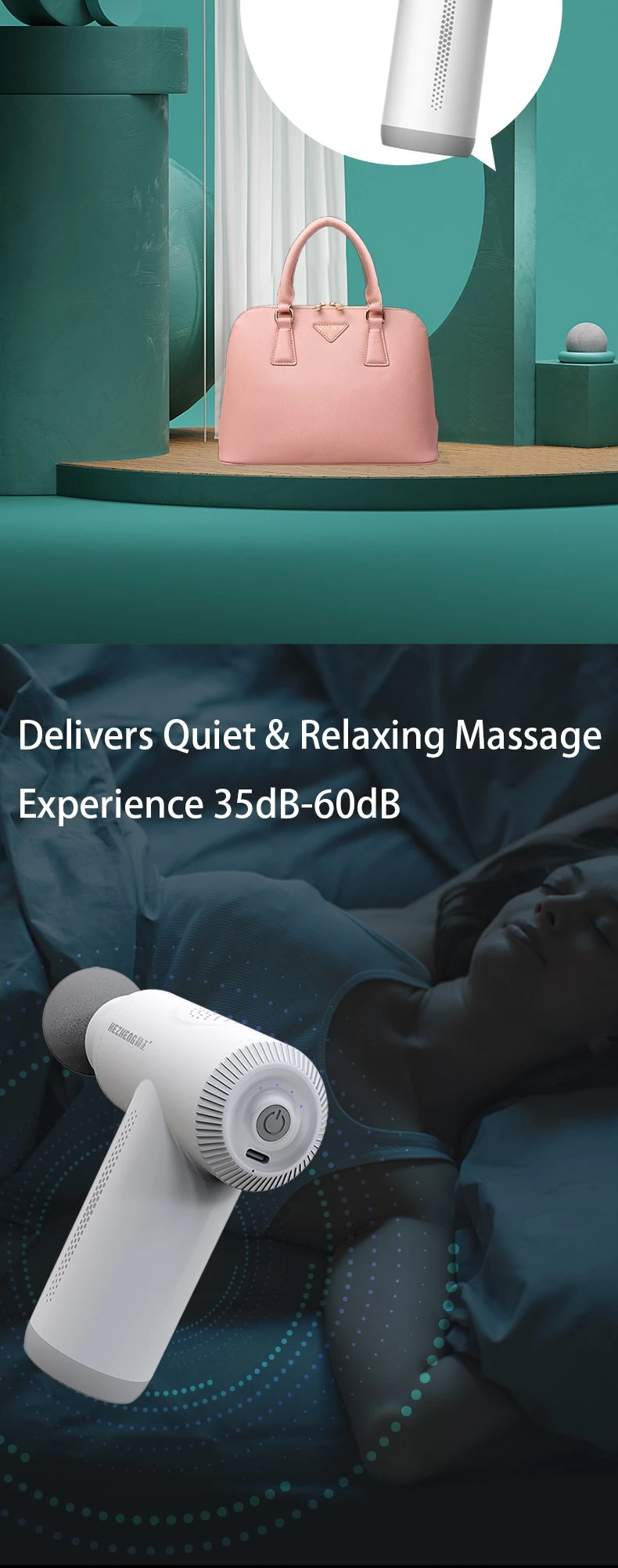 Deep Tissue Percussion Muscle Massage Gun for Athletes, Super Quiet Portable Electric Sport Massager, Handheld Deep Tissue Massage