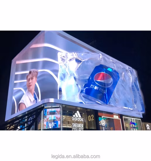 Naked Eye 3D Waterproof P5.7 P6.66 P8 P10 LED Display LED Giant Digital Screen 5.7mm Video Wall Large Outdoor LED Signs